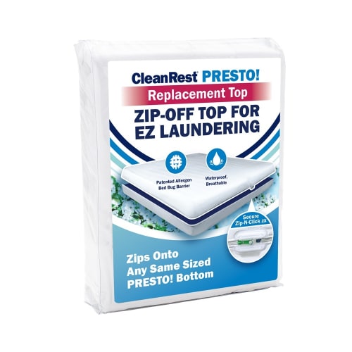 CleanRest PRESTO! Zip-Off Replacement Top, 100% Polyester, King, 78x80, White
